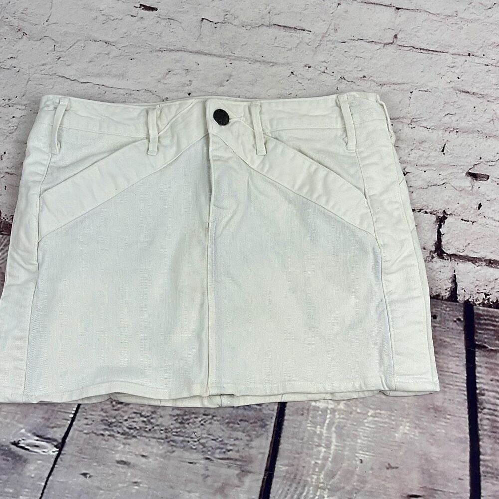 Earnest Sewn Skirt Womens 27 Mini Pencil Straight Pocket Casual Ladies White